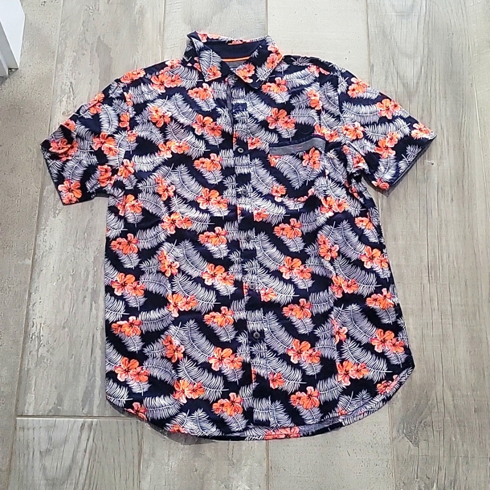 Company vaca blue short sleeve button-down shirts size medium 419